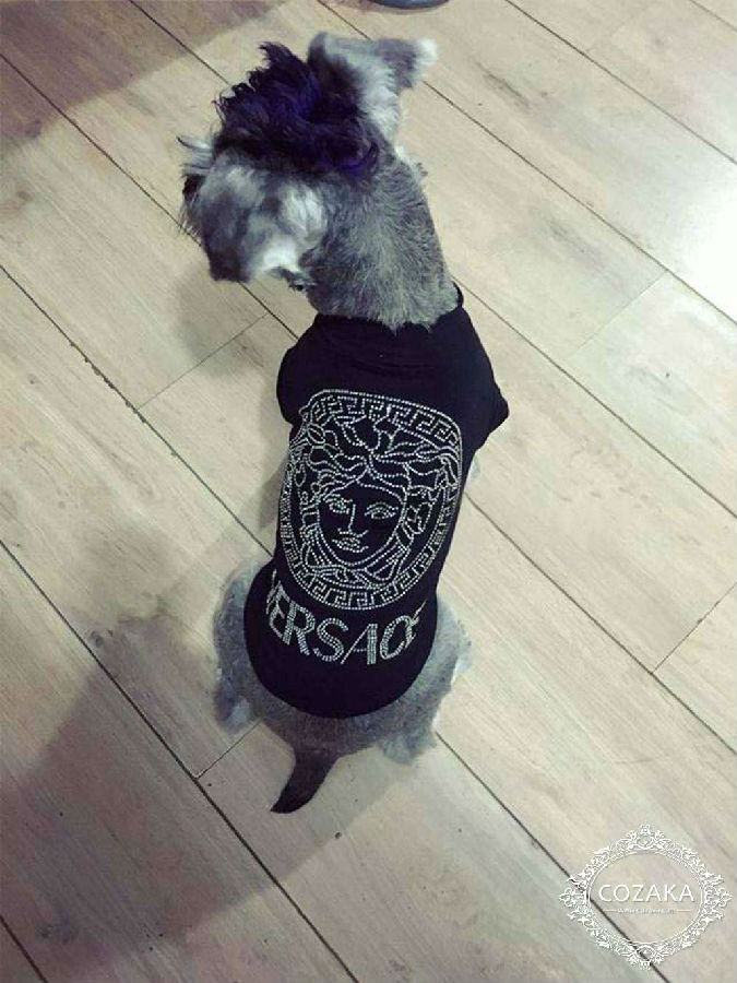 ヴェルサーチ メドゥーサTシャツ 犬,VERSACE 猫用 半袖 キラキラ パロディ,通販