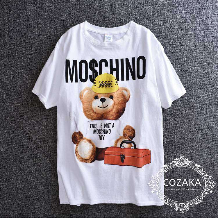 芸能人愛用 モスキーノ くま tシャツ レディース moschino パロディ 服 ワンピース風 セレブ おしゃれ 韓国 通販