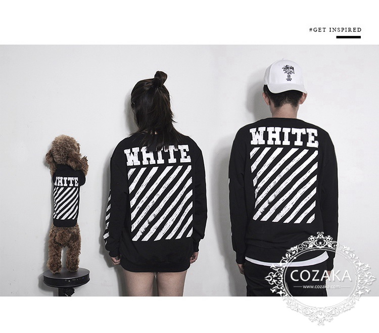 off-white スウェット 犬服 ペアルック