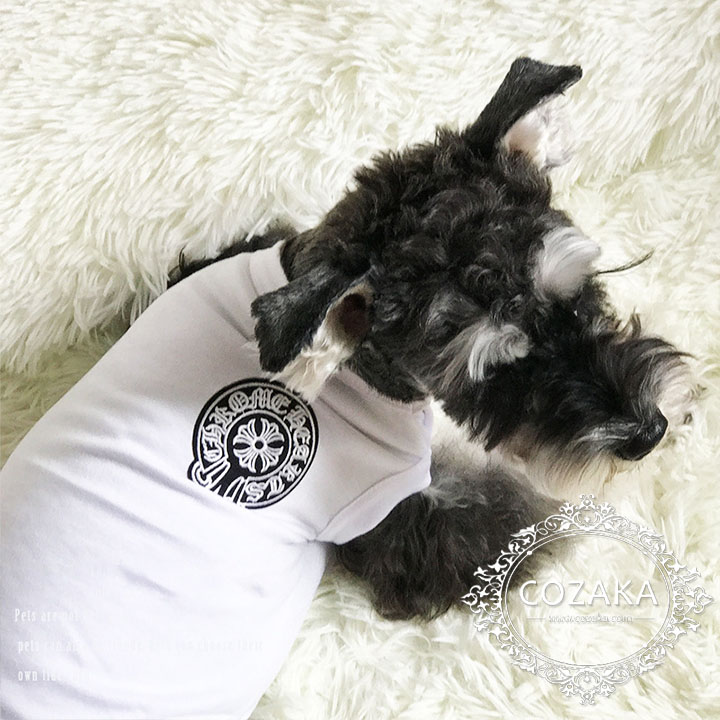 クロムハーツ 犬服 タンクトップ 刺繍ログ