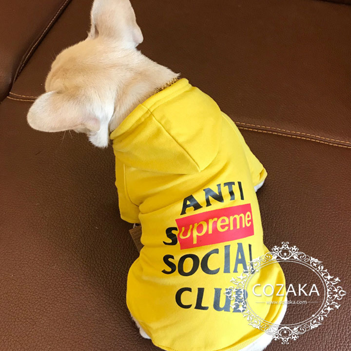 SUPREMEｘanti social social club 犬服 パーカー