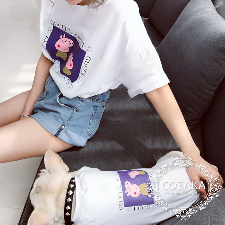 GUCCI 犬服 お飼い主とペアルック ペッパピッグ