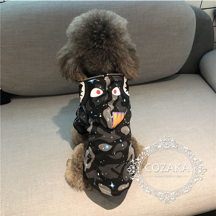 アベイシングエイプ シャーク 犬服 ジップアップパーカー