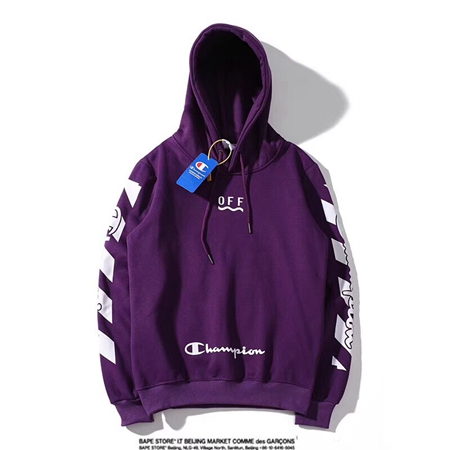 チャンピオンxオフ ホワイト パーカー メンズ champion off-white