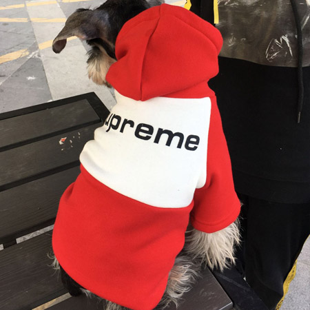 supreme 犬の服 パーカー