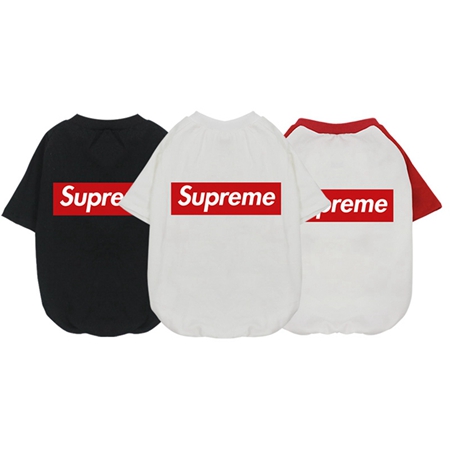 犬洋服 おしゃれ SUPREMEロゴ