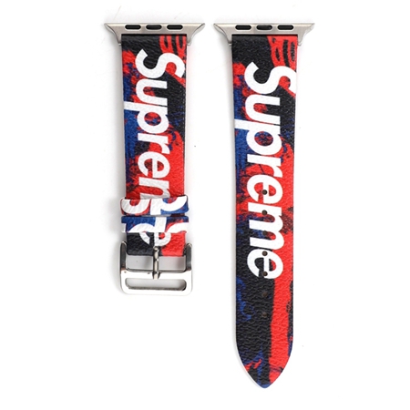 ウォッチバンド交換 Supreme レザーベルト