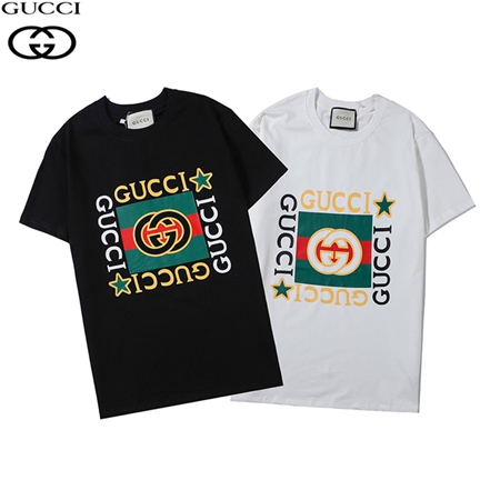 Gucci カラフルパターン丸襟Tシャツ