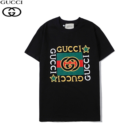 Gucci カラフルパターン丸襟Tシャツ