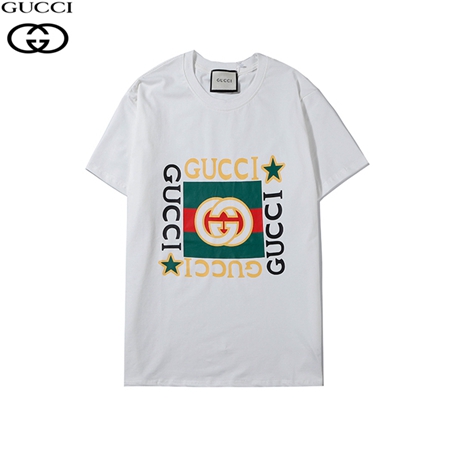 Gucci カラフルパターン丸襟Tシャツ