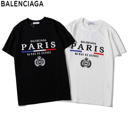 Balenciaga ロゴプリント 丸襟Tシャツ