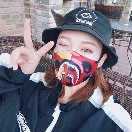 BAPE ファッション マスク 洗える