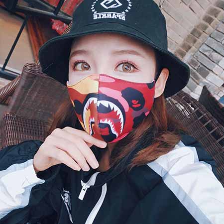 BAPE ファッション マスク 洗える