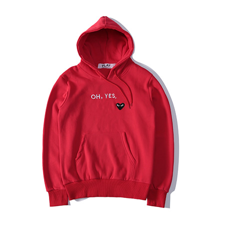 プレイ コムデギャルソン オシャレ パーカー 秋冬 ブランド カップル服 ファッション Play Comme Des Garcons アイテム 刺繍ロゴ付き インスタ映え
