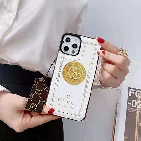 金具ロゴ付きアイフォーン8plus携帯ケースGG