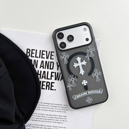 ブルー クロームハーツ風 ケース iphone 15 pro