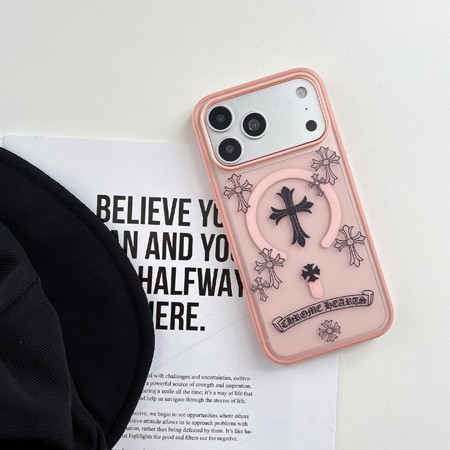 ブルー クロームハーツ風 ケース iphone 15 pro