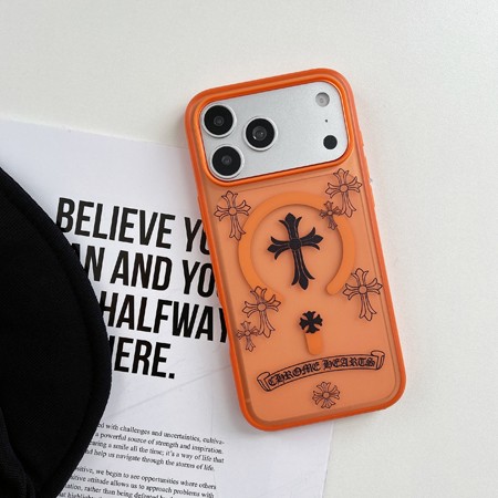 ブルー クロームハーツ風 ケース iphone 15 pro