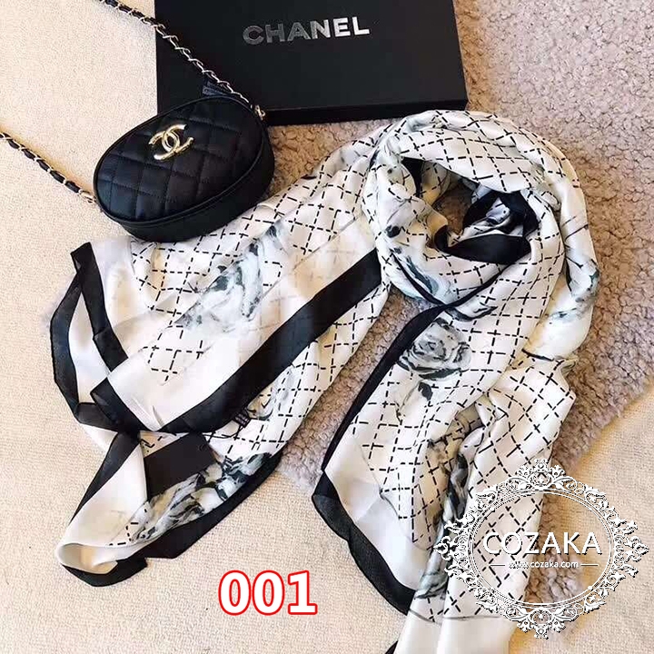 シャネル ショール 大判 chanel ストール スカーフ シルク 可愛い おしゃれ