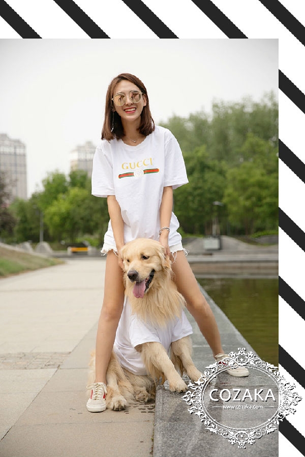 グッチ 犬用tシャツ お飼い主とペアルック