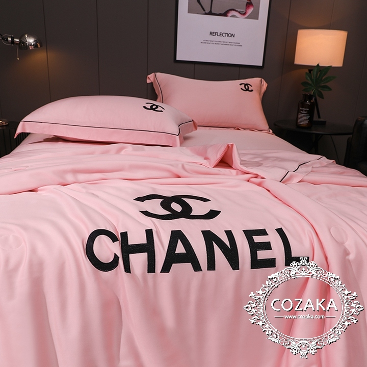 【COZAKA.com】CHANELシャネル高級ベッドカバーセット高品質ブランド寝具-ピンク