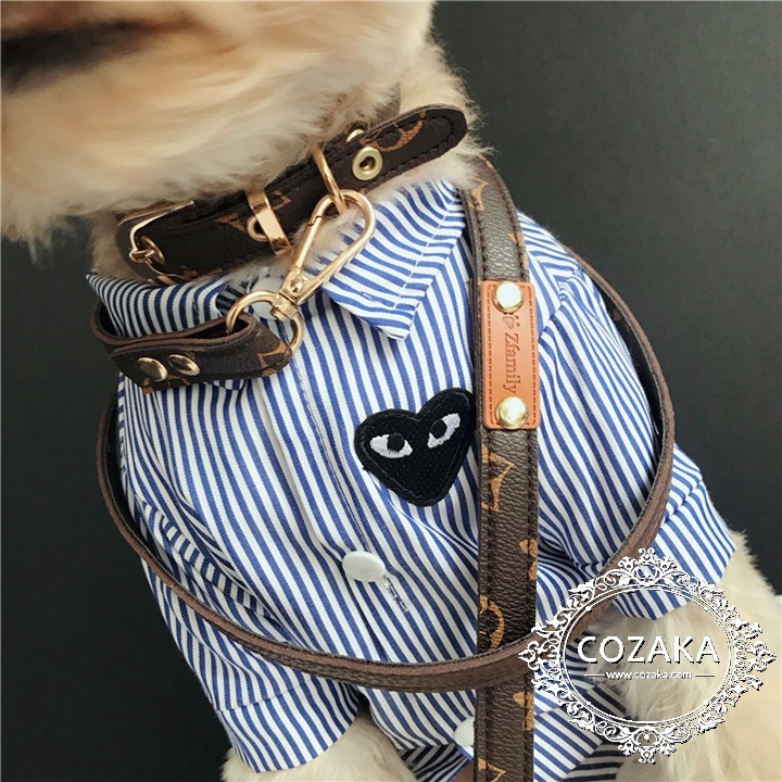 ルイヴィトン 首輪 犬猫汎用 レザー 高級 オシャレ Lv モノグラム柄 カラー ペットグッズ