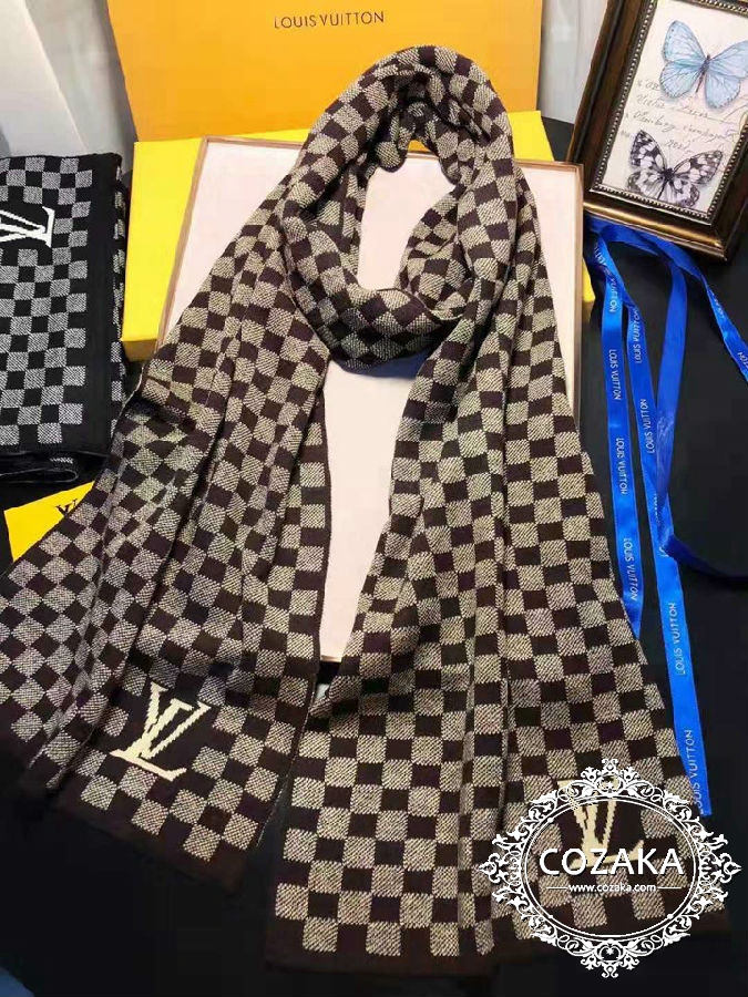 ルイヴィトン チェック柄マフラー