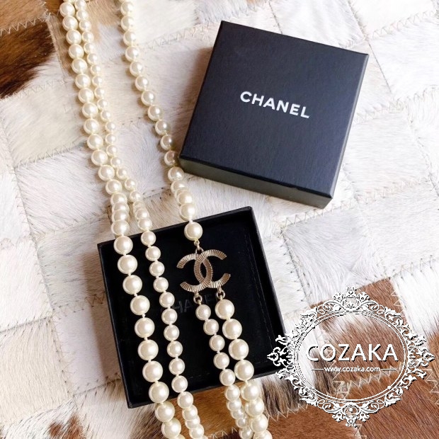 chanel ペンダント シャネル ネックレス 二重真珠セーターチェーン 首飾り