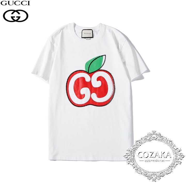 gucci ブラック 丸襟Tシャツ