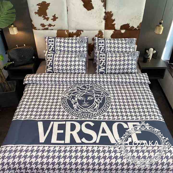 VERSACE 千鳥格子柄 ベッドカバー