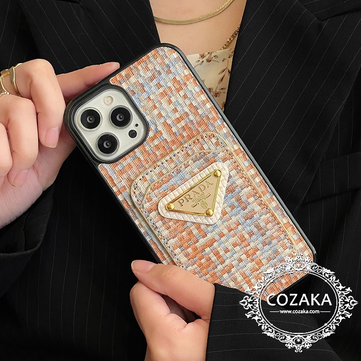 Prada iPhone 14promaxカバー織り柄