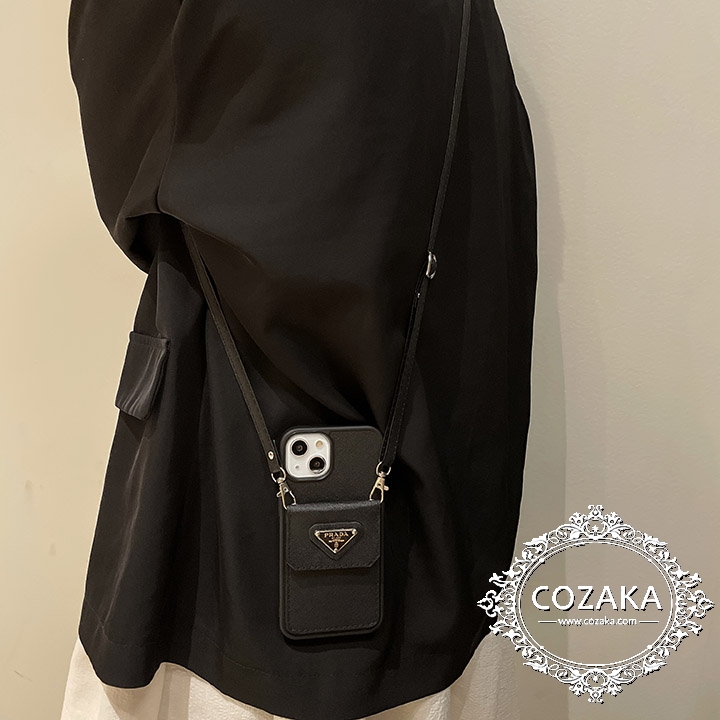 prada iphone15 plusスマホケース肩掛け
