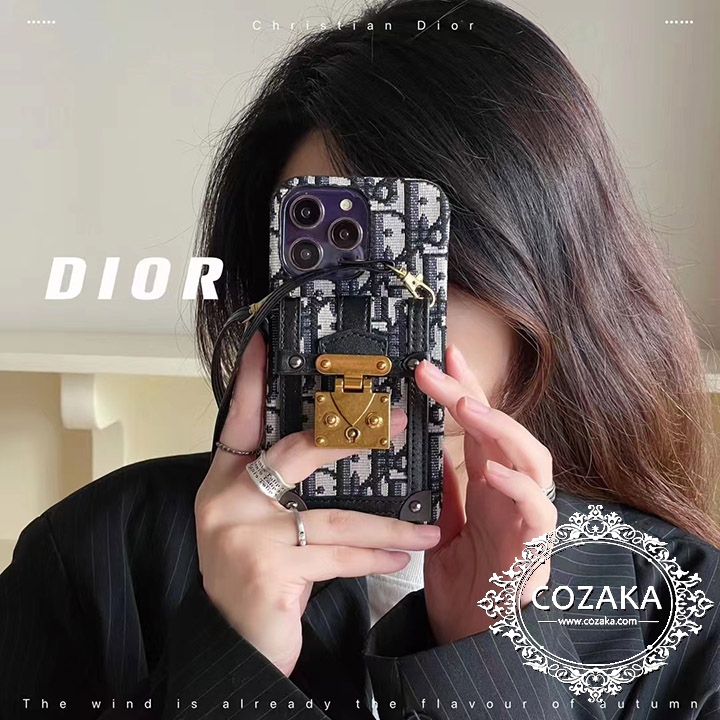 背面にカード入れ付き携帯ケースDior iphone12 pro max/12pro