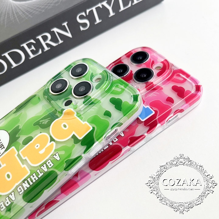 iphone15半透明スマホケース bape