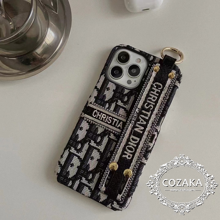 dior iphone15 plusケース 布製 刺繍
