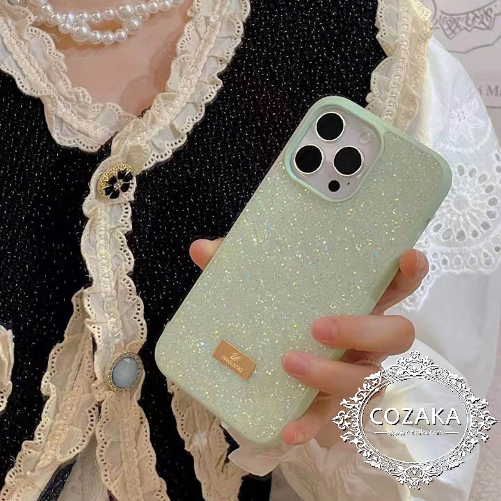  swarovski金属ロゴ付きiphone15 plusカバー