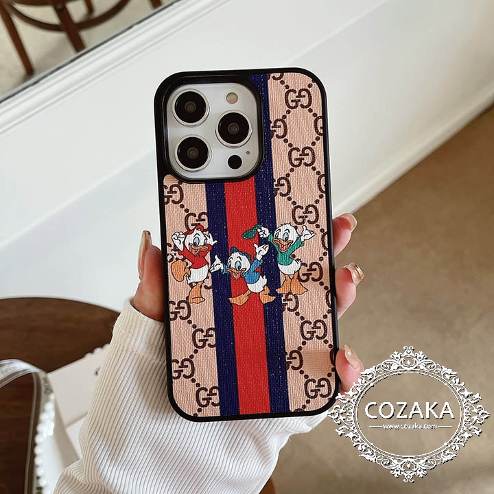 ドナルドダッ柄 iphone15 proカバー gucci
