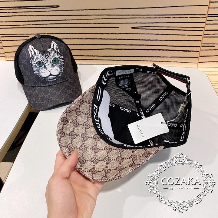 gucci猫柄 キャップ