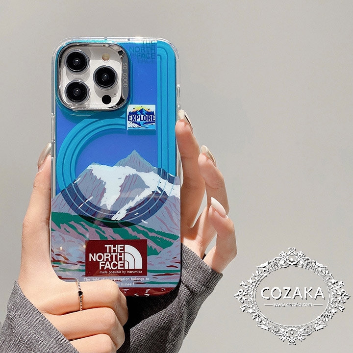 アイホン 15pro max スマホケース 半透明 the north face