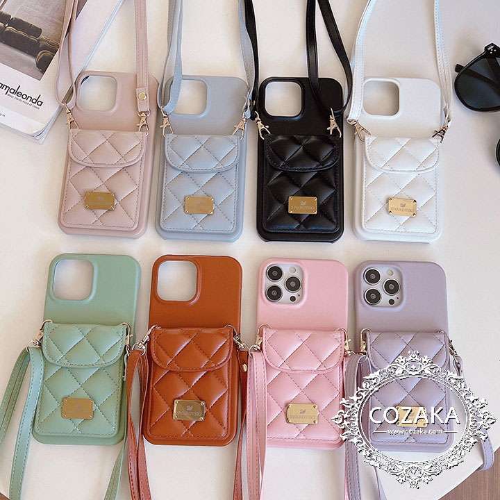 iphone 15 swarovski スワロフスキー ケース 皮製