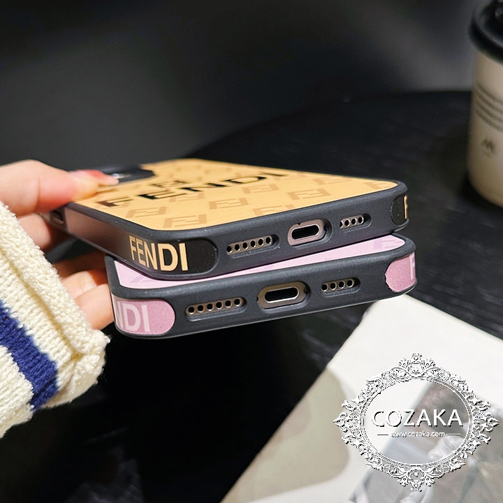fendi風 iphone 14pro maxケース 落下防止