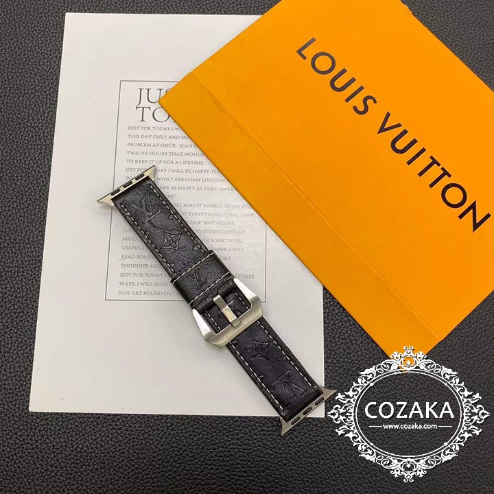 人気 通販 LV Apple Watch バンド 本革 通気性いい 耐酸化性 ブランド ルイヴィトンスライド式 時計ベルト互換性 合金 汗に強い 防水 オシャレ