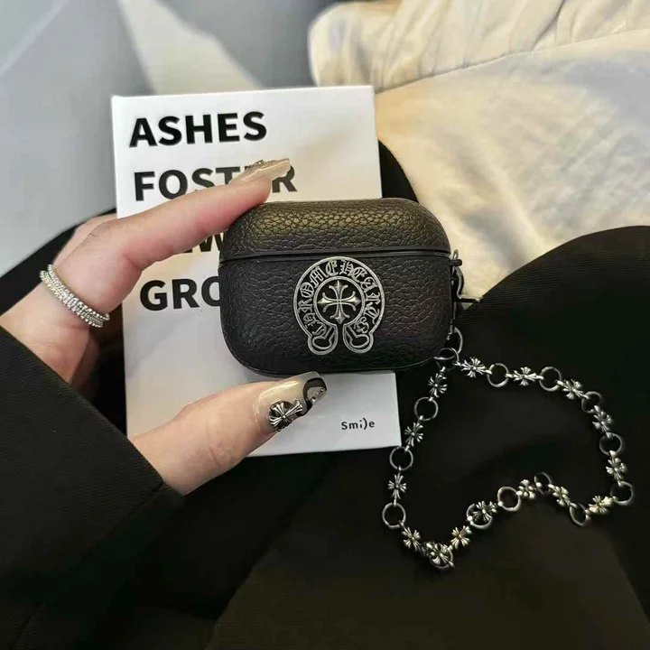 シンプル風 airpods カバー chrome hearts風