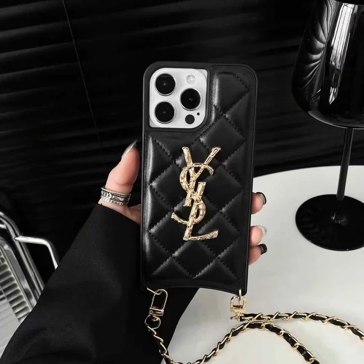 チェーン付き アイフォーン 16pro ケース イヴサンローラン ysl