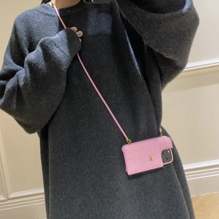 iphone 16 pro max burberry風 カバー 斜めがけ