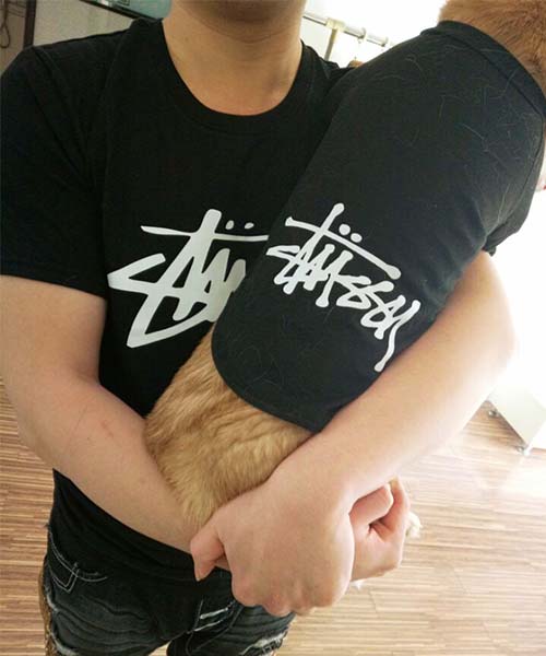 ステューシー 犬用 tシャツ 親子服,stussy 猫服 半袖 パロディー