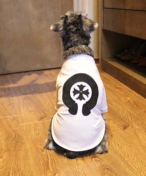 chrome hearts 犬服 tシャツ 刺繍 ,クロームハーツ ドッグウェア Tシャツ 半袖 ししゅう