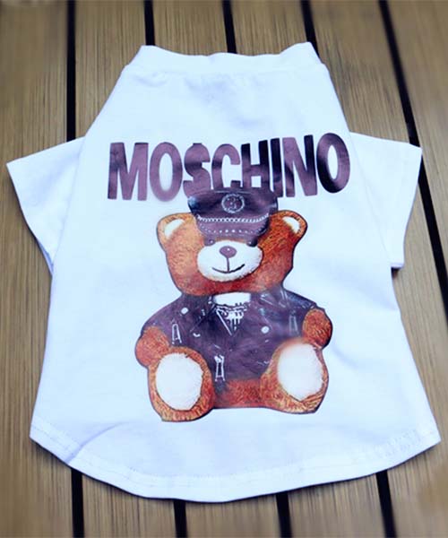 モスキーノ テディベアTシャツ 犬服,moschino パロディ tシャツペア用