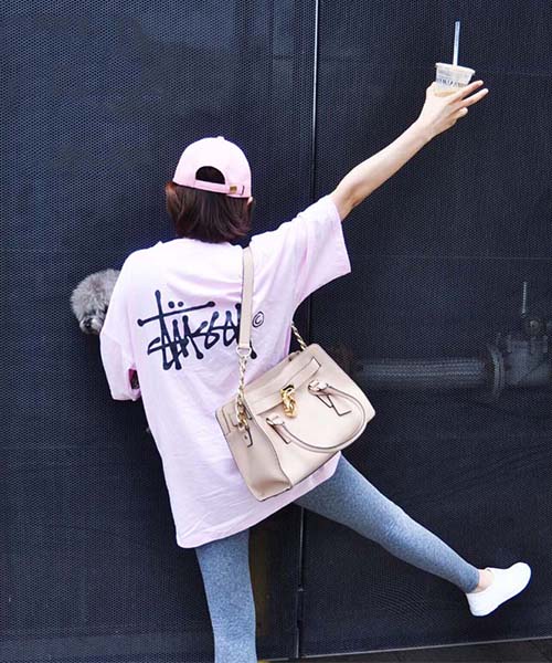 ステューシー Tシャツ ピンク Stussy 犬服 おしゃれペアルック かわいいメンズt レディース用 洋服 チワワ 激安通販