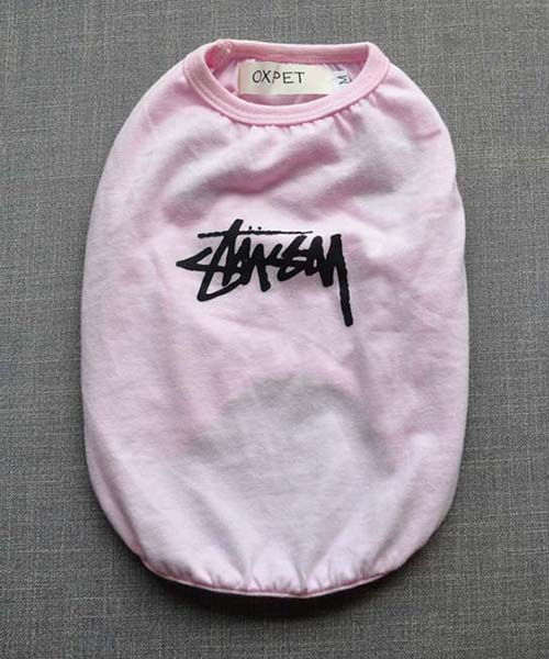 ステューシー Tシャツ ピンク Stussy 犬服 おしゃれペアルック かわいいメンズt レディース用 洋服 チワワ 激安通販